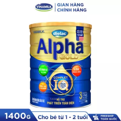 [HSD T4-2025] COMBO 2 HỘP SỮA BỘT DIELAC ALPHA GOLD IQ 3 1,4KG.