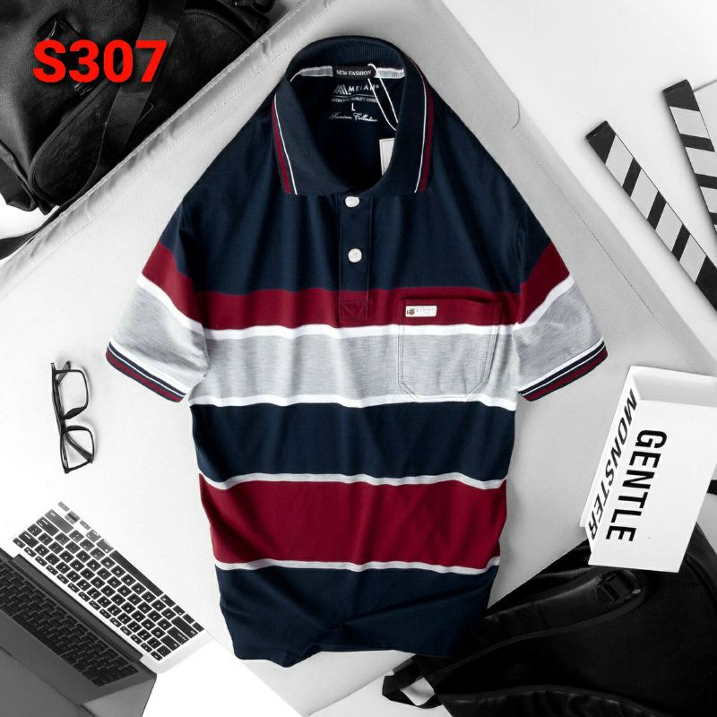 [S301] ÁO THUN POLO CAO CẤP CÓ TÚI SỌC NGANG | BigBuy360 - bigbuy360.vn