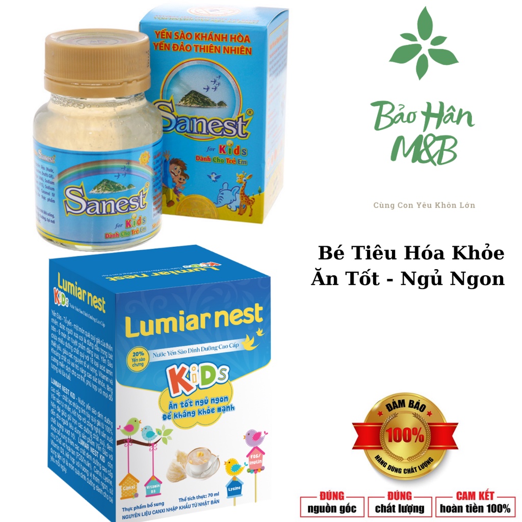 Nước Yến Sào Sanest Kids , Lumiar Nest Hộp 62ml và 70ml [ Date Luôn Mới ]