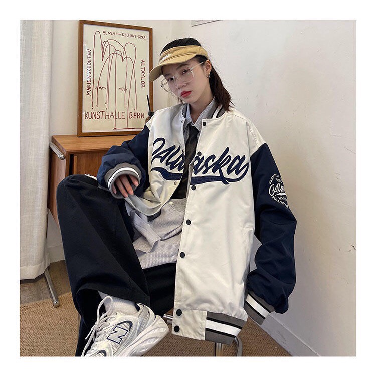 Áo bomber nam nữ phối tay in họa tiết MASKA form rộng 2 màu trẻ trung cá tính_Nanashop | BigBuy360 - bigbuy360.vn