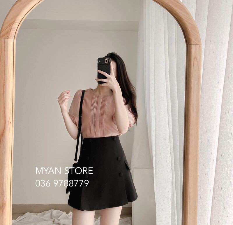 [Mã FAXANH55 giảm 10K đơn 50K] Chân váy 2 hàng cúc vvn032105 | BigBuy360 - bigbuy360.vn