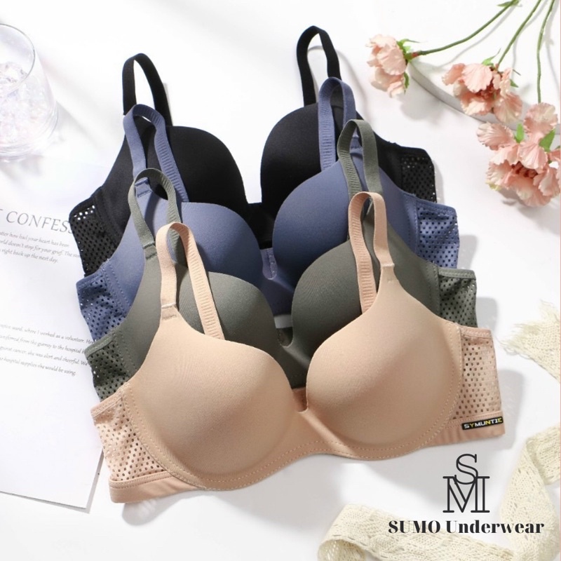 Áo lót nữ su đúc SYMUNTIE cao cấp bản lưới thoáng, nâng đẩy ngực đẹp, không gọng, chạy viền vải chống trượt ngực  - S11