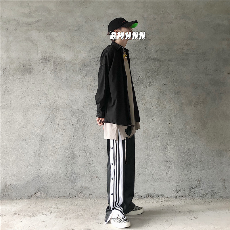 Quần Dài Ống Rộng Kẻ Sọc Trắng Đen Thời Trang | BigBuy360 - bigbuy360.vn