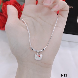 Vòng cổ bạc hình mèo cho bé