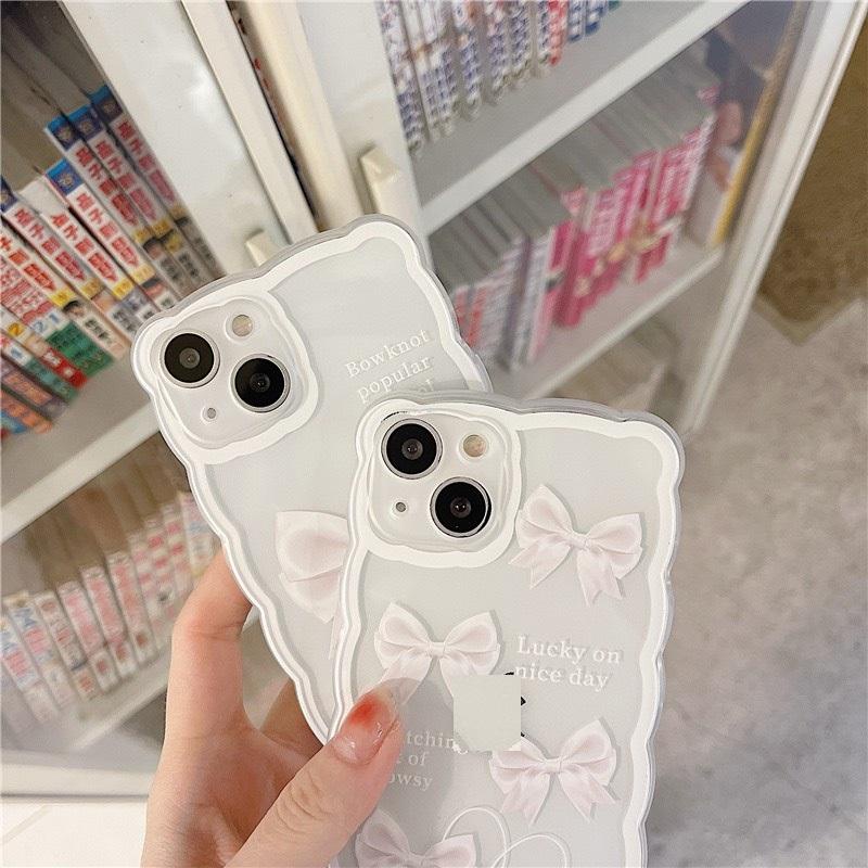 Ốp lưng iphone VIỀN CONG HÌNH NƠ silicon TPU mềm 7/7plus/8/8plus/xs/11/12/13/pro/max/plus