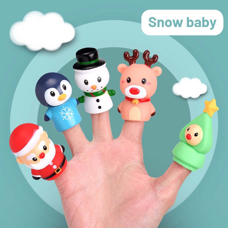 Set 5 con rối đeo ngón tay ZHAN QI TOYS hình động vật hoạt hình dễ thương cho bé