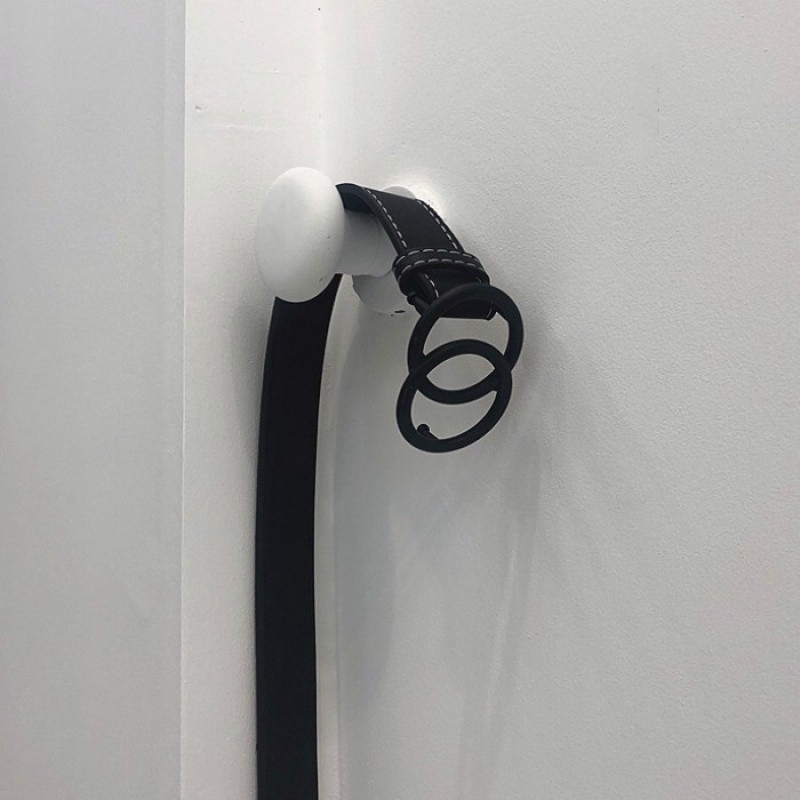 28779South Korea INS retro double circle PU belt simple and handsome student men and women belt