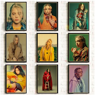 Poster dán tường hình Billie Eilish phong cách cổ điển
