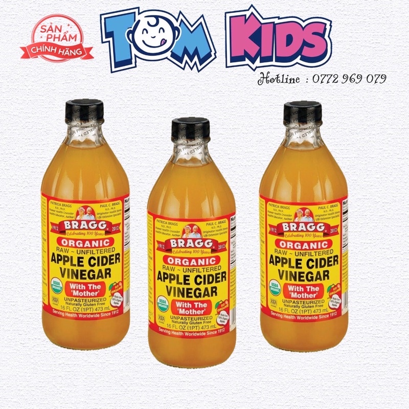 Giấm táo hữu cơ Bragg 473ml Mỹ Date 3/2026