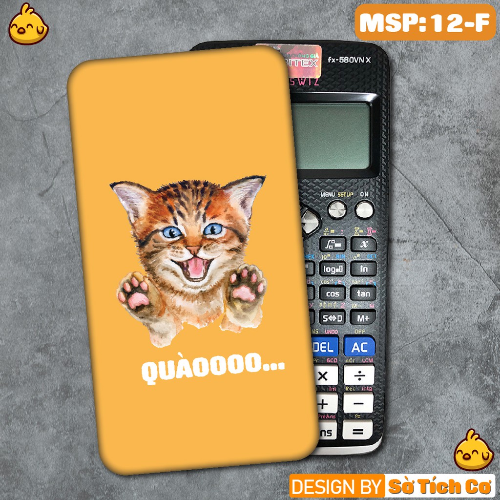 Miếng decal dán máy tính casio vinacal FX500 FX570 FX580 - 570ES 570EX 680EX Cute cat 2 MSP: SV-12