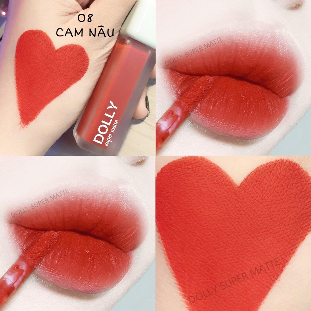 Son Lì Son Kem SUPER MATTE Không Chì Cao Cấp Chính Hãng Màu cam nâu