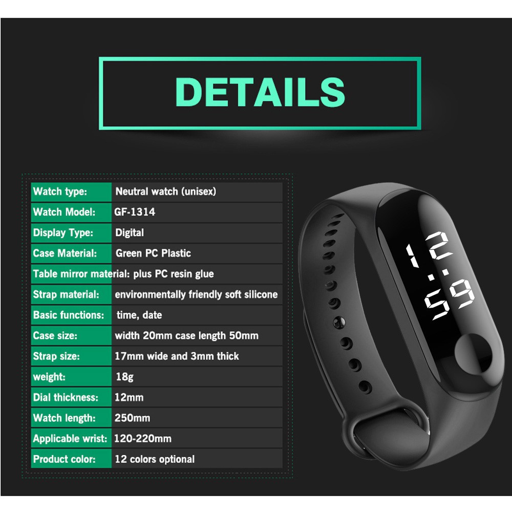 Thời Trang Đồng Hồ Điện Tử Led Dây Silicone