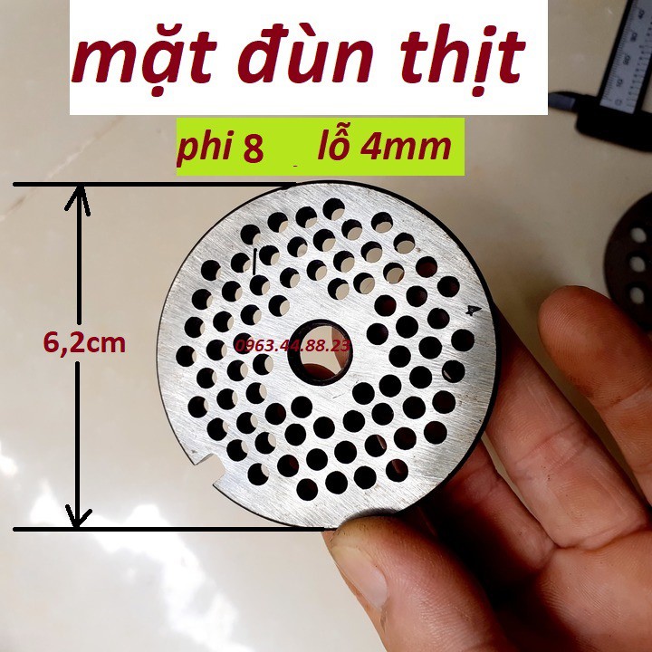 Phụ kiện máy xay thịt, mặt lưới máy xay thịt đùn - xàng phi 6- 8-12 lỗ 4mm