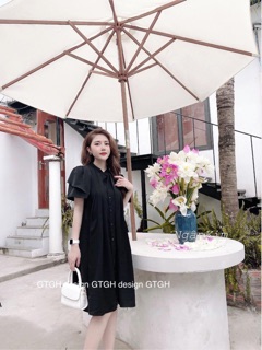 Váy suông đũi lụa dập ly