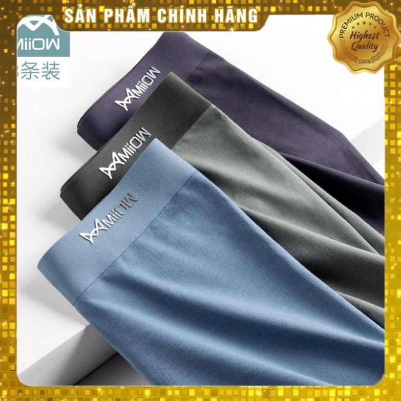 (Hàng Nhập Xịn) Hộp 3 quần sịp nam Miiow kháng mùi kháng khuẩn thun lạnh siêu mỏng boxer