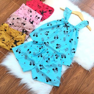 Đồ bộ đùi bận nhà tay cánh tiên vải kate lụa freesize dưới 45kg