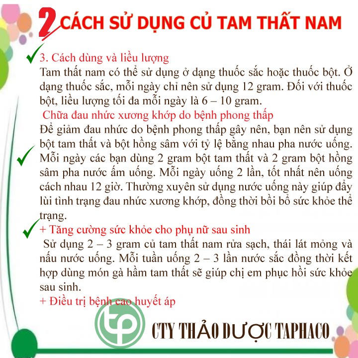 Củ tam thất nam khô - Thảo dược Tấn Phát