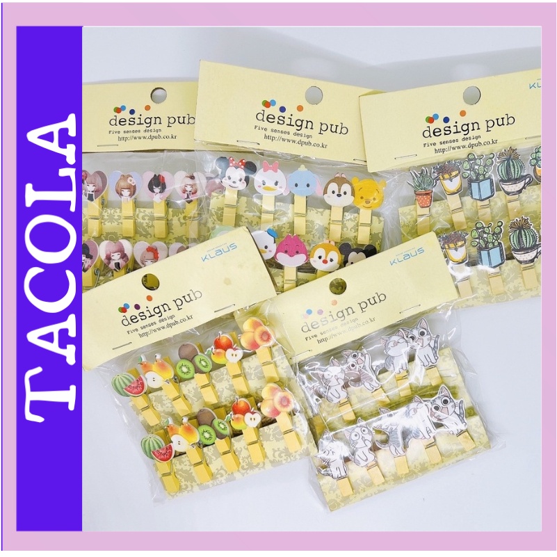 Set 10 kẹp gỗ mini xinh xắn, nhiều mẫu TACOLA KG01