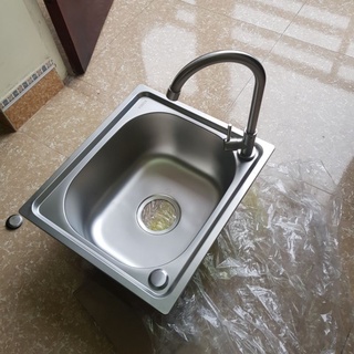 Com bo 3 Chậu,3vòi lạnh rửa bát 1 hố kích thước 37*42cm.tặng bộ xả