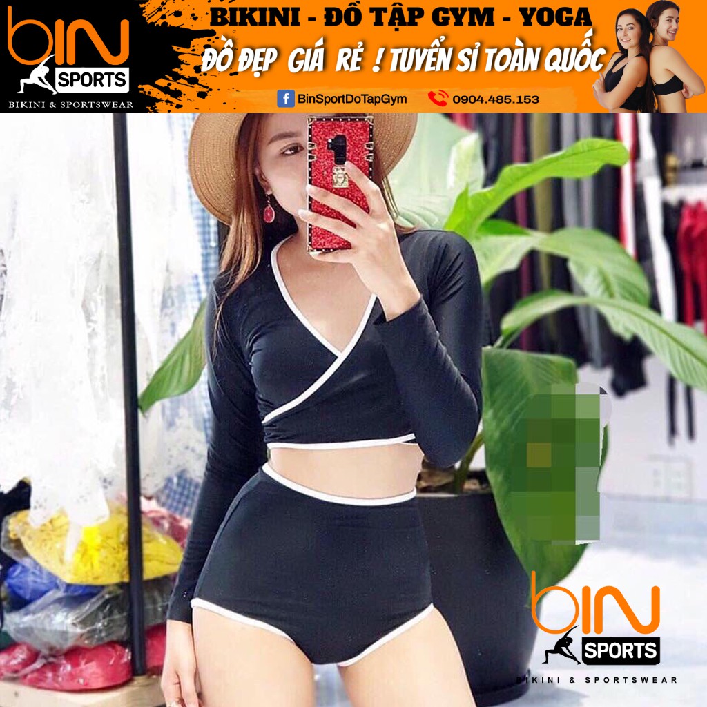 Bộ Bơi Nữ Hai Mảnh Dài Tay Freesize BHV014