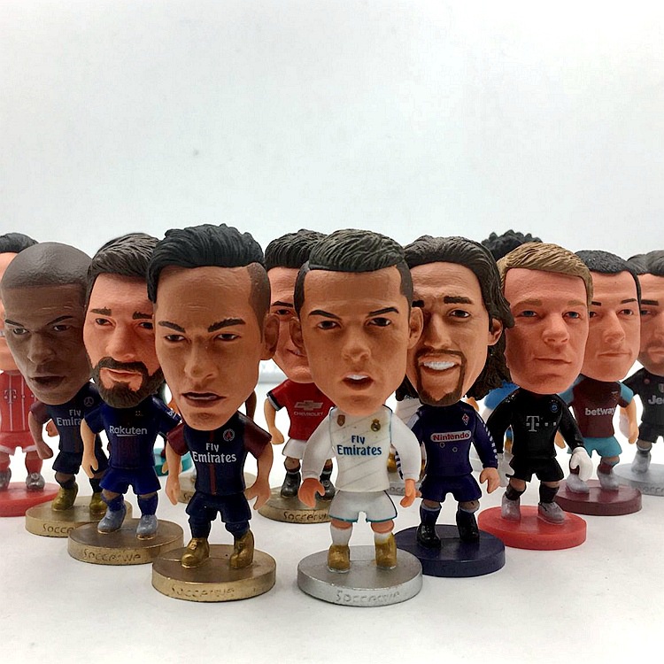 Mô Hình Cầu Thủ Bóng Đá Real Madrid C Luo Lewan Messi Neymar Salah 6.5CM
