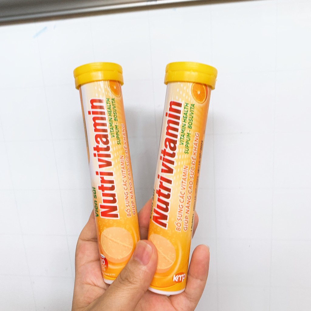 Viên Sủi Nâng Cao Sức Đề Kháng NUTRI VITAMIN Tuýp 20 viên - Bổ sung vitamin thiết yếu bồi bổ cơ thể, nâng cao sức khỏe