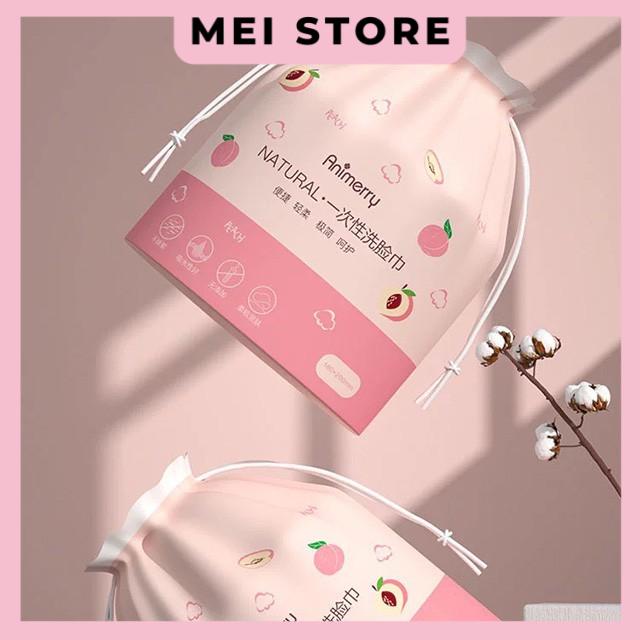 Khăn Lau Mặt Khô ANIMERRY COTTON Cao Cấp Bịch Cuộn Khăn Tẩy Trang Túi Rút Khăn Đào Nội Địa Trung