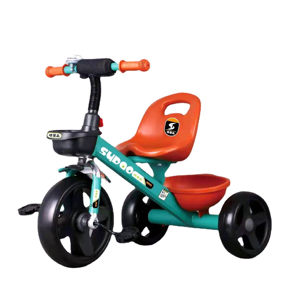 Xe đạp 3 bánh cho bé, xe cho trẻ em có ghế da cao cấp  bình nước và hộp đựng đồ  sau xe.