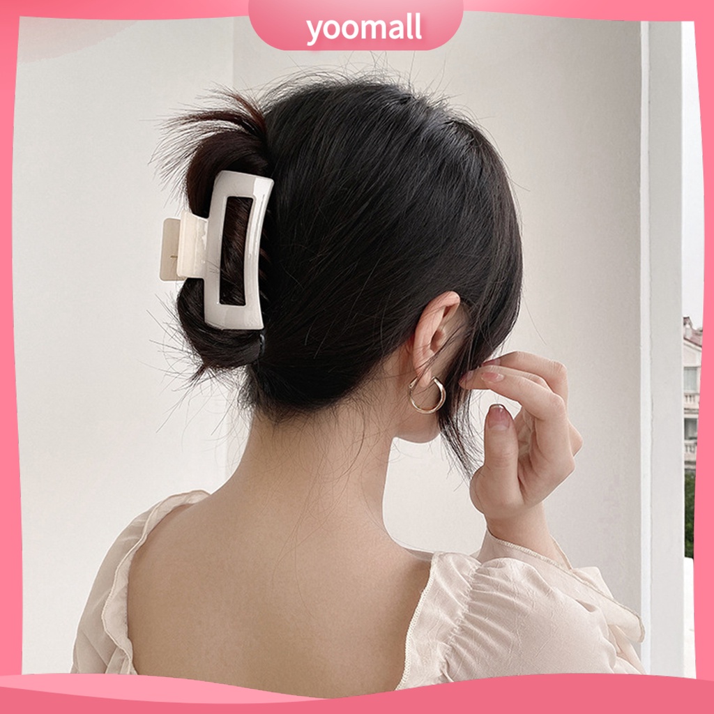 Kẹp Tóc Hình Vuông Màu Trơn Phong Cách Thanh Lịch Cho Nữ