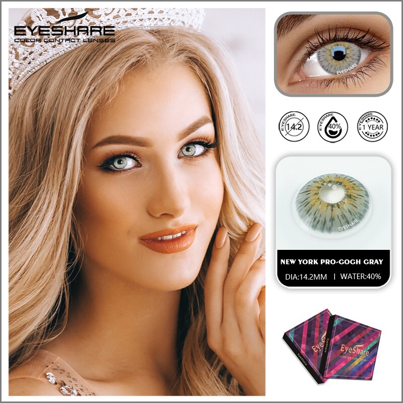 EYESHARE Cặp kính áp tròng New York Pro thời trang sành điệu lens thời trang