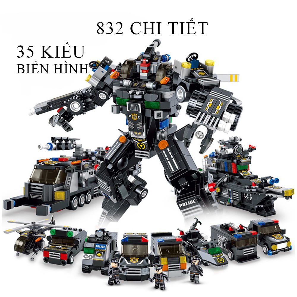 Đồ chơi Lego, Bộ đồ chơi lắp ghép Lego Robot chất liệu nhựa ABS với hơn 500 - 800 chi tiết đa dạng cách ghép cho bé