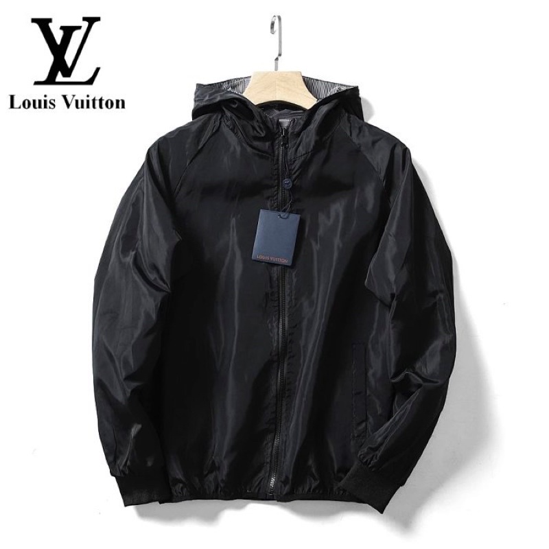 Áo khoác gió nam thương hiệu Louis Vuitton LV cao cấp họa tiết kẻ ngang