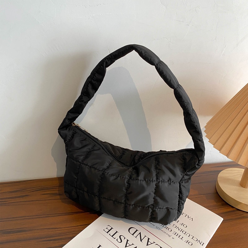 Túi Xách Đeo Vai Mùa Đông Đệm Cotton Nylon Nhồi Bông Thời Trang Cho Nữ