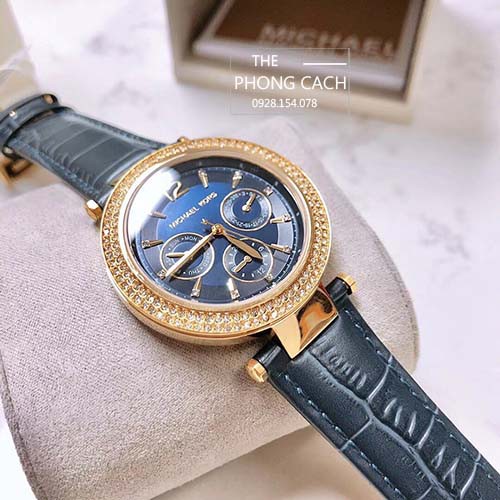Đồng hồ nữ Michael Kors MK2545 dây da xanh size 33mm