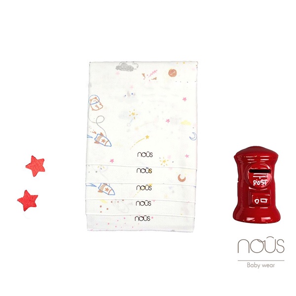 Set 5 Khăn xô, sữa Nous cho bé kích thước 30x30 cm