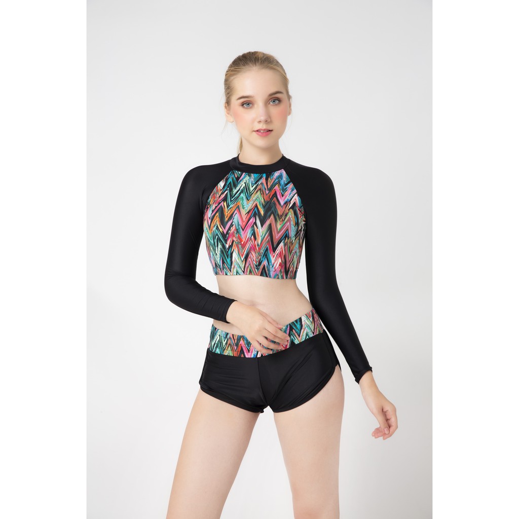 Áo tắm BIKINIPASSPORT - Hai mảnh quần short áo tay dài - Họa tiết