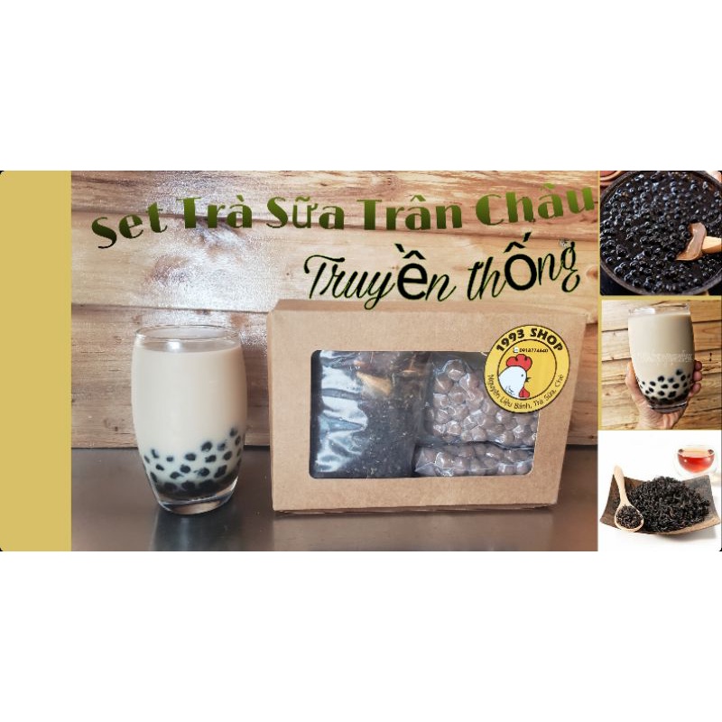 SET TRÀ SỮA TRÂN CHÂU TRUYỀN THỐNG(tặng ly)