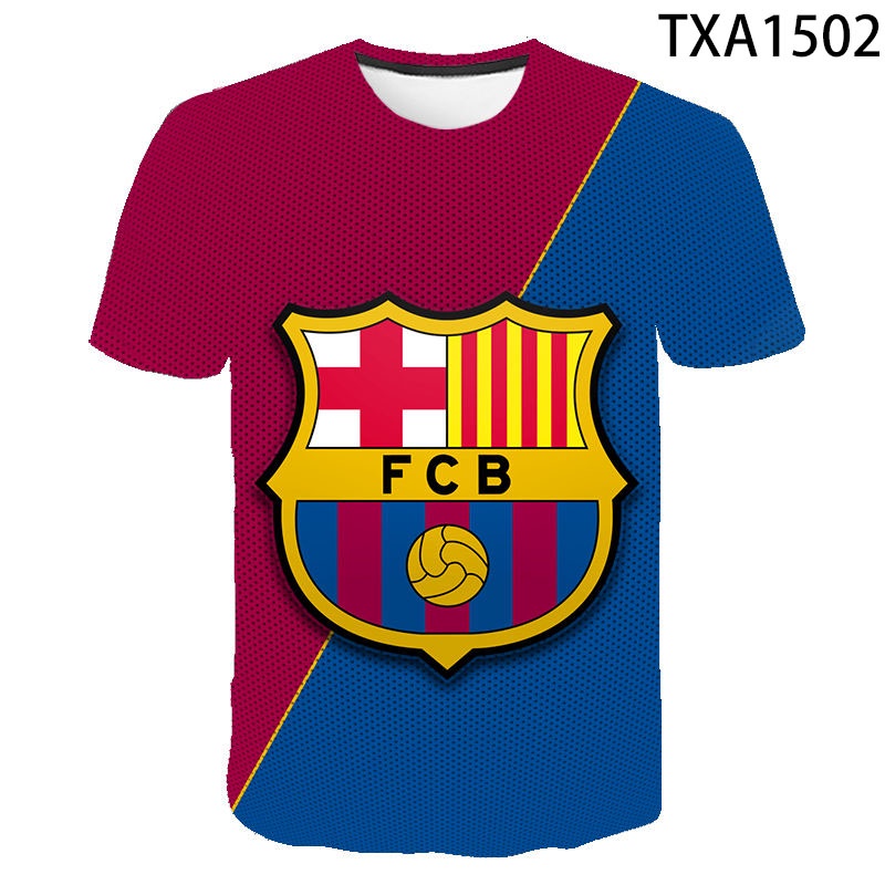 Áo Thun Tay Ngắn In Hình Barcelona Leo Messi 3D Thời Trang Đường Phố Cho Bé Trai Và Gái