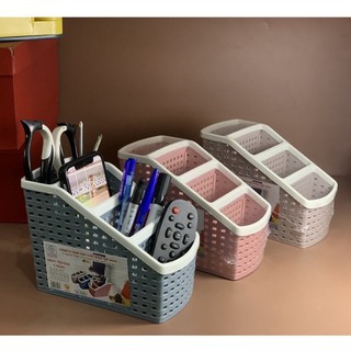 Khay nhựa tiện ích 4 ngăn, để bàn, đựng đồ, giỏ đựng bút, đồ dùng đa năng