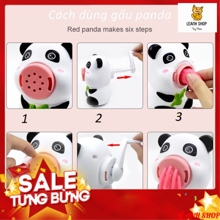 Gấu panda-Đồ Chơi Đất Nặn Làm Mì, Làm Bánh, đồ chơi thông minh-