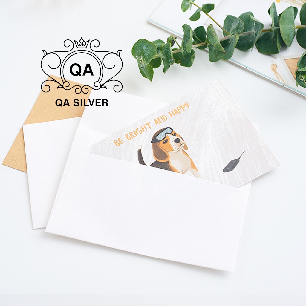 Phong bì trắng nhỏ mini đựng thiệp bao thư chữ nhật 9 x 13.4 cm QACCESSORIES AC201202