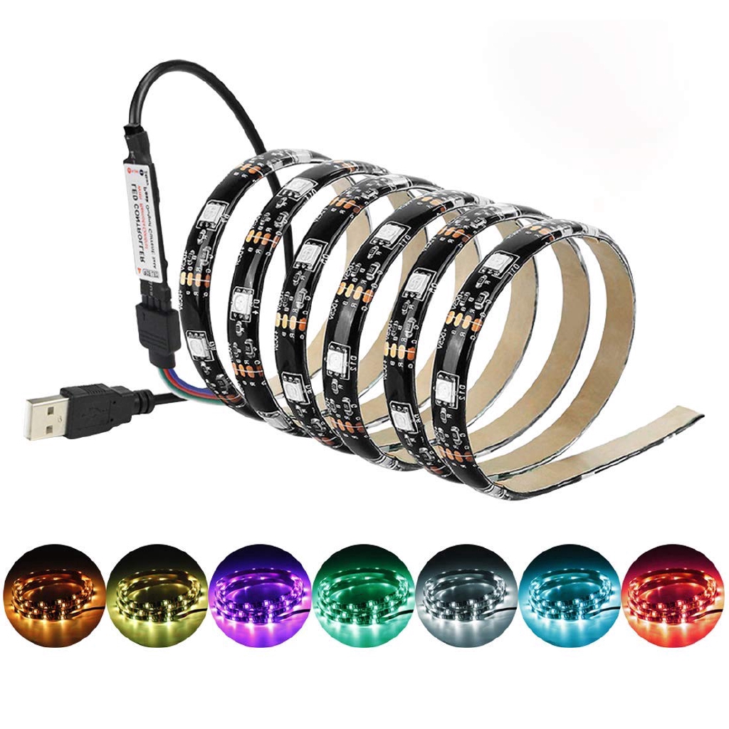 Dây đèn LED trang trí 5V 5050 màu RGB kèm điều khiển từ xa 17 phím