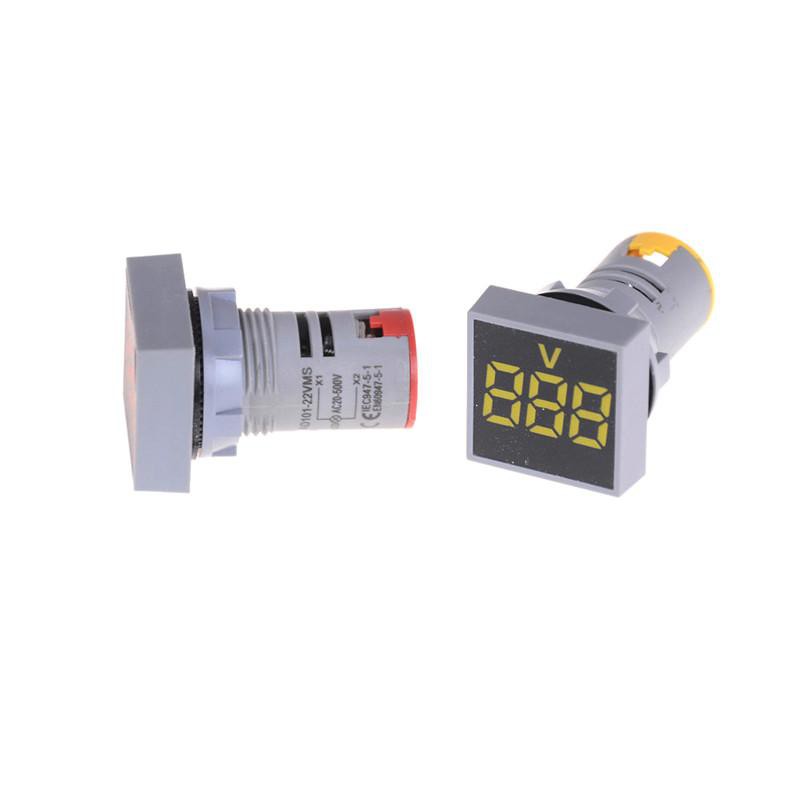 22 Mm Ac12-500v Vôn Kế Bảng Điều Khiển Vuông Kỹ Thuật Số LED Vôn Kế Đèn Báo Màu Đỏ_BBYA2_168