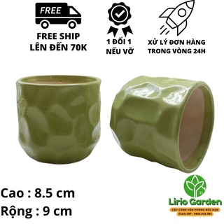 Chậu gốm sứ Bát Tràng trồng cây cảnh để bàn , sen đá , xương rồng kiểu dáng chậu mắt na