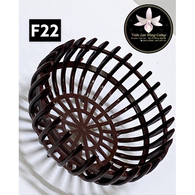 CHẬU TRỒNG LAN DÁNG BÍ F22 MÀU CAM, MÀU NÂU