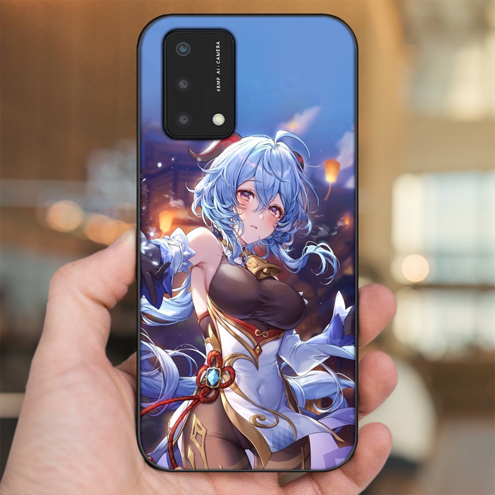 Ốp lưng Oppo A74, A93 5G, A95 viền đen in hình Ganyu Genshin Impact