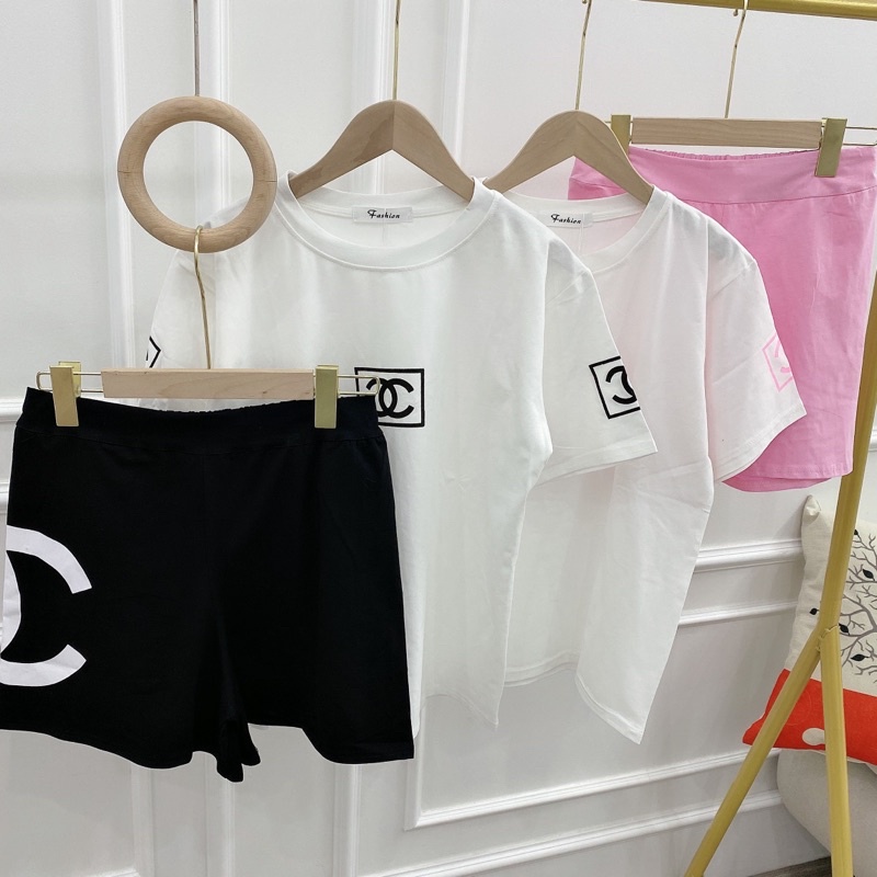 bộ cotton đùi hàng quảng châu logo chaleo