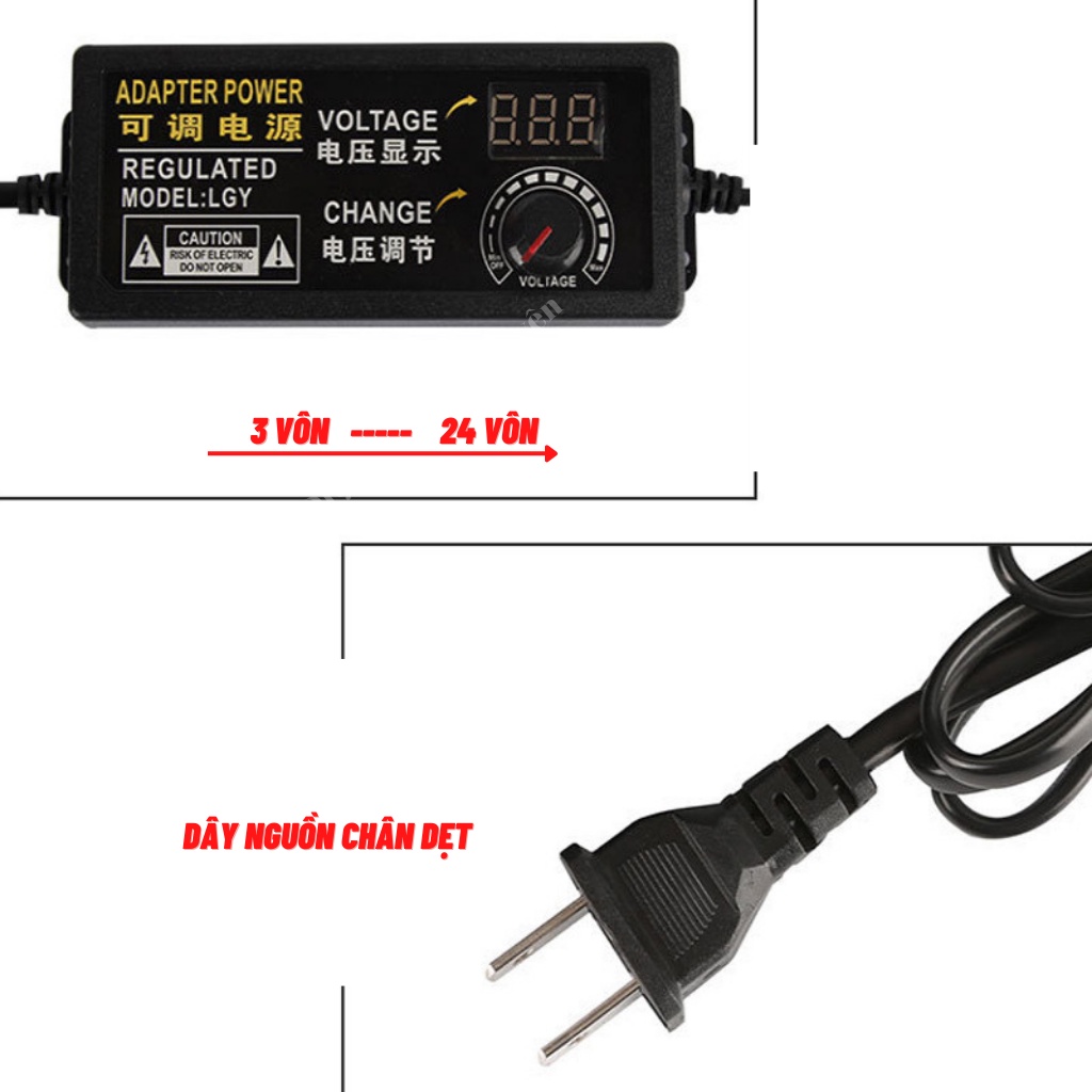 Nguồn Adapter điều chỉnh điện áp 3-24V 9-120W giá tốt Jack nguồn 5.5x2.1mm