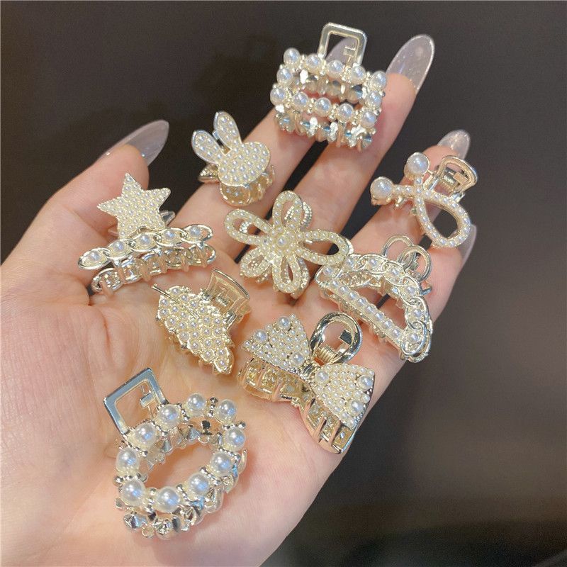 Kẹp tóc càng cua mini đính hạt