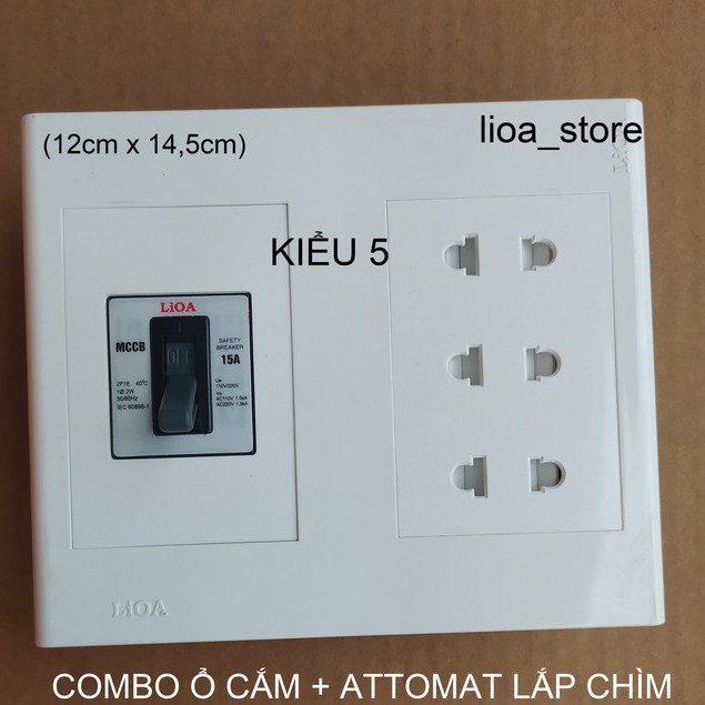 COMBO Ổ CẮM +ATTOMTAT LẮP CHÌM